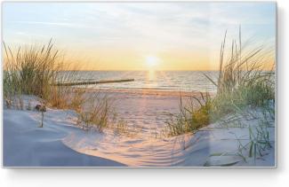 DEQORI Schneidebrett 'Abendsonne an der Ostsee', Glas, Platte Frühstücksbrett Schneideplatte