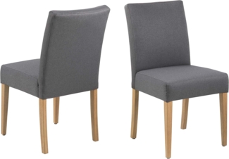 AC Design Furniture Emily Dining Chair, Grey, Polyester, L: 60 x W: 49.5 x H: 91 cm, 2 pcs.