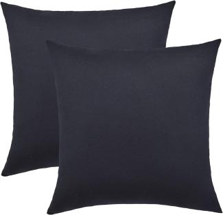 NatureMark 2er Pack Jersey Kissenbezug Kissenhülle Kissenbezüge Seitenschläferkissen Nackenkissen viele Größen und Farben ÖKO-TEX (80 x 80 cm, Schwarz)