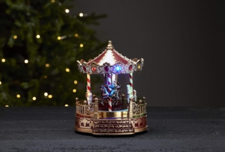LED Weihnachtsdeko Kidsville, Karussell mit Licht, Musik, Timer