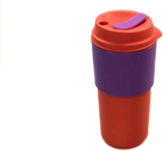 TUPPERWARE To Go Becher 490 ml orange-lila Thermobecher Kaffeebecher