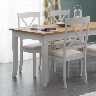 Julian Bowen Set of 2 Davenport Dining Chairs, Oak & Elephant Grey