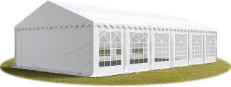 TOOLPORT Partyzelt Festzelt 5x12 m Garten-PavillonZelt ca. 500g-m² PVC Plane in weiß Wasserdicht