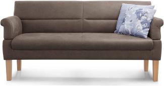 Cavadore 3-Sitzer Sofa Kira mit Federkern / Sitzbank für Küche, Esszimmer / Inkl. Armteilfunktion / 189 x 94 x 81 / Kunstleder hellbraun