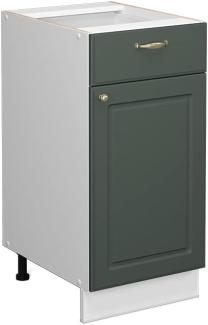 Vicco Küchenschrank Küchenmöbel Fame-Line Landhaus Küche Einbauküche Küchenzeile Blende Unterschrank Hochschrank Hängeschrank (Weiß-Grün-Gold, Schubunterschrank 40 cm)