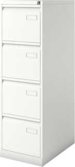 Bisley LIGHT Light Hängeregistraturschrank, einbahnig, DIN A4, 4 HR-Schubladen, Stahl, 696 Verkehrsweiß, 62,2 x 41,3 x 132,1 cm