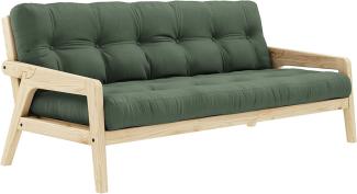 KARUP DESIGN GRAB Schlafsofa Gestell Natur Matratze Olivgrün