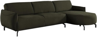 Vente-unique - Ecksofa - Ecke rechts - Stoff - Grün - FERIONA