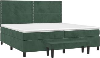 vidaXL Boxspringbett mit Matratze Dunkelgrün 200x200 cm Samt 3137806