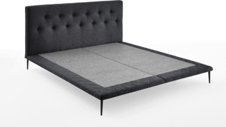 Atlantic Home Collection Designbett Palm 160x200 cm, Plattformbett ohne Matratze, schwarz, 160/200 cm