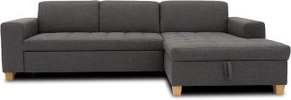 DOMO. collection Sugar Ecksofa, Sofa in L-Form, Eckcouch Polstergarnitur, anthrazit, 266 x 162 x 80 cm