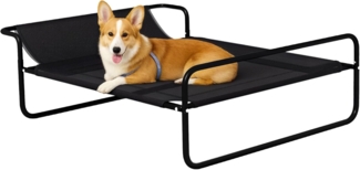 PawHut Tierbett mit atmungsaktivem Mesh-Bezug, Atmungsaktives Mesh, für Kleine, Mittlere Hunde, 91 x 69 x 29cm Schwarz