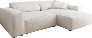 Ecksofa Sirpio XL 270x170 cm Bouclé Creme-Weiß Recamiere variabel
