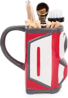 becher Golf Junior 15 cm Keramik rot-schwarz 5-teilig