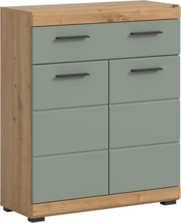 Xonox Scout Standschrank (B/H/T: 74x88x31 cm) in Salbei und Artisan Eiche Nachbildung