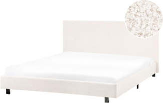Wasserbett Bouclé ALBI 140 x 200 cm Cremeweiß