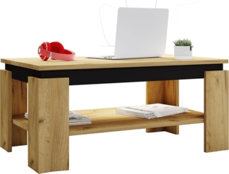 VCM Beistelltisch & Couchtisch Rolas 918841 Honig-Eiche / Schwarz H. 41 x B. 90 x T. 53cm