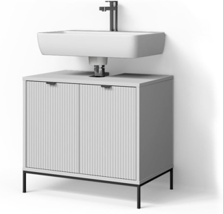 Livinity® Waschbeckenunterschrank ATERNO, Weiß, 70 x 63 cm mit 2 Türen