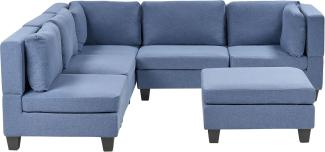 Ecksofa mit Ottomane UNSTAD Blau