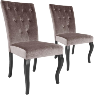 Menzzo Satz von 2 Stühlen Beata Samt Taupe