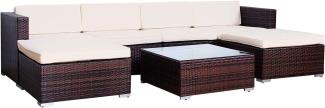 SVITA LUGANO Polyrattan Lounge Rattan Set Couch Sofagarnitur schwarz Gartenmöbel