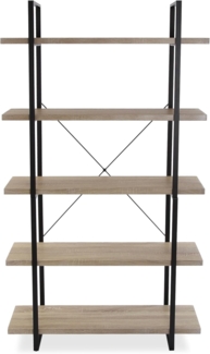 Versa Helsinki Möbel für das Wohnzimmer, Zusatzmöbel, Regale zur Organisation mit 5 Ablagen, Maße (H x L x B) 179 x 100 x 33 cm, Holz und Metall, Braun