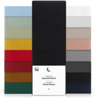 Blumtal® Mikrofaser Spannbettlaken 200x220 cm 2er Set - Oekotex zertifiziertes Bettlaken 200x220 cm - Spannbetttuch 200x220 cm - Leintuch 200x220 cm - Bettlaken 200x220 - Leintücher - Laken Schwarz