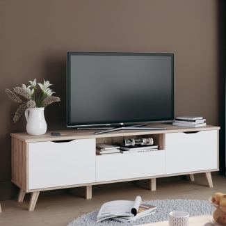 FORTE Lowboard Vankka TV-Bank, TV-Board groß (B/H/T 179,1/54,3/41,7 cm), TV-Teil, ca. 180 cm breit, viel Stauraum, Echtholzbeine