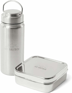 Starter-Set mit Trinkflasche und Brotbox Classic aus Edelstahl von ECO BROTBOX