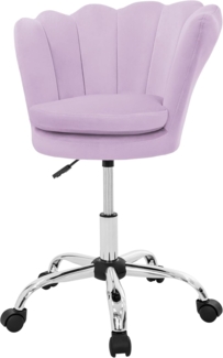 ML-DESIGN Bürostuhl 360° Drehstuhl aus Samt, Polsterstuhl mit Rückenlehne höhenverstellbar (1 St), Büro-Schreibtischstuhl Lila, Muschel-Sessel gepolstert Metallgestell