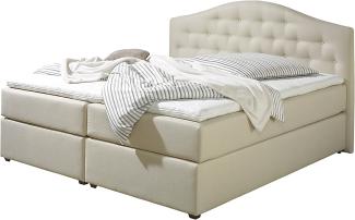 Maintal Boxspringbett Amber, 160 x 200 cm, Stoff, 7-Zonen-Taschenfederkern Matratze h2, Beige