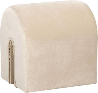 Pouf MODOC Beige Samtstoff 35 cm 42 cm