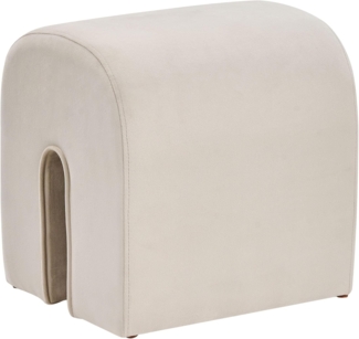 Pouf MODOC Beige Samtstoff 35 cm 42 cm