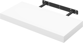 WOLTU Wandboard Wandregal CD DVD Regal Bücherregal Schweberegal Holz Board 50x22. 9x3. 8cm weiß für Büro, Wohnzimmer, Schlafzimmer, Küche RG9368ws