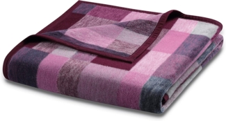 Wohndecke Color Squares berry, rosa karierte Sofadecke in 150x200 cm, Biederlack, Decke aus Baumwollmischgewebe, Made in Germany