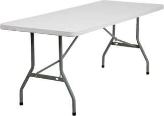 Flash Möbel 76,2 cm W x 182,9 cm L Granit weiß Kunststoff Klapptisch