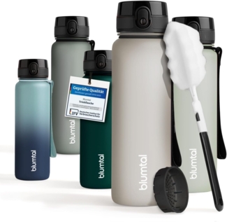 Blumtal Trinkflasche auslaufsichere Trinkflasche Sport + 1-Klick-Verschluss, BPA-freie Wasserflasche mit Sieb - spülmaschinenfest