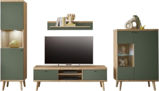 Wohnwand Juna in Salbei und Eiche Evoke 4-teilig 320 cm