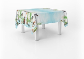 Italian Bed Linen Tischdecke, Digitaldruck, schmutzabweisend, 150x150 cm