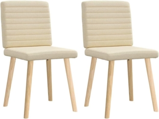 vidaXL Esszimmerstühle 2 Stk. Creme Stoff 4101181