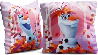 BERONAGE Dekokissen Frozen Die Eiskönigin Kissen Olaf Summer 40x40 cm Kuschelkissen, passend zur Bettwäsche, ideal für Sofa, Couch, Kinder-Bett, Auto