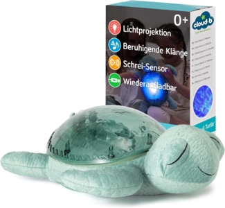 Cloud B Tranquil Turtle Grün USB-C aufladbar Nachtlicht Projektor Sound