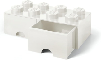 Room Copenhagen 'LEGO Storage Brick 8' Aufbewahrungsbox weiß mit 2 Schubladen