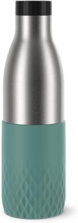 Emsa 'Bludrop Color Drinking' Trinkflasche mit Quick-Press Verschluss, Edelstahl Petrol, 0,7l
