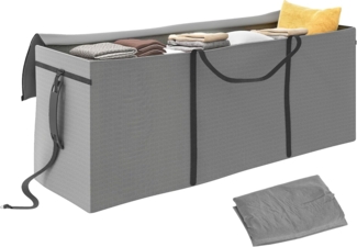 Outsunny Aufbewahrungsbox mit Tragegriff, Reißverschluss (UV-Beständige Auflagentasche, 1 St, wasserdicht Aufbewahrungstasche), für Polsterauflagen, Weihnachtsbaume, 200 x 60 x 75 cm, Hellgrau