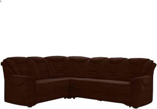 Cavadore Ecksofa Bansa mit Federkern / Polstercouch im klassischen Design / inkl. Bettfunktion / 265 x 94 x 215 / Mikrofaser Braun