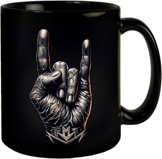 speecheese Tasse Heavy Metal Zeichen Tasse schwarz in Schwarz