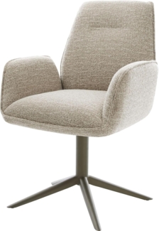 Drehstuhl Zoa-Flex Webstoff Soft Beige Fußkreuz Effektfinish Titan 360° drehbar Wippfunktion Taschenfederkern