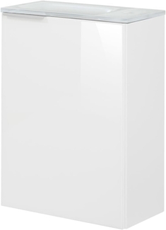 Fackelmann SBC KARA Gäste WC Set 3-teilig 45 cm, Weiß, rechts, Glas Weiß