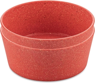 Koziol Schale Connect Bowl, 2er Set, Schüssel, Kunststoff-Holz-Mix, Nature Coral, 890 ml, 7171704
